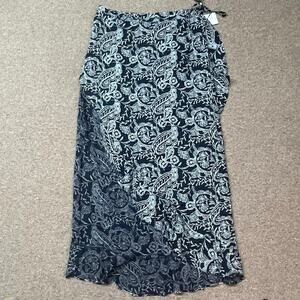 Universal Thread Navy Paisley Wrap Midi Skirt Women’s XL NWT